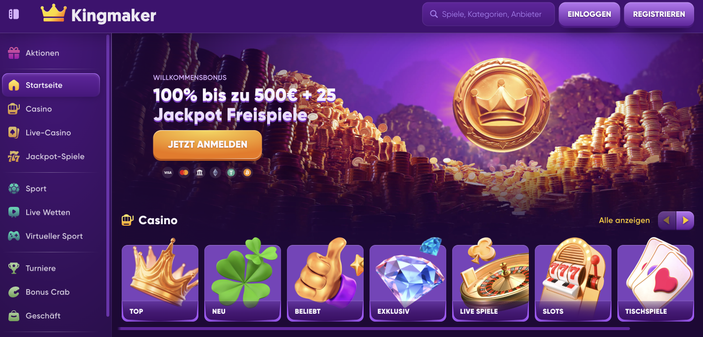 Kingmaker online casino projekt startseite